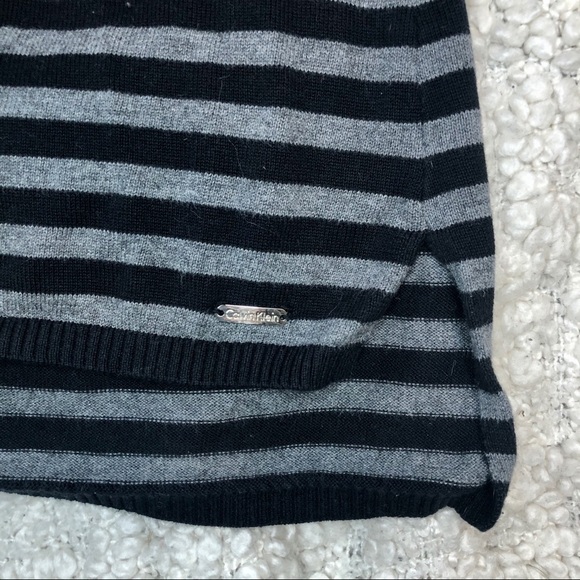 CALVIN Klein Striped Grey & Black Pullover Sweater large - Picture 7 of 7